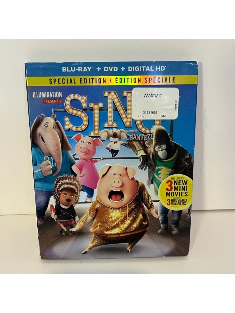5/$25 Sing Illumination Special Edition Blu Ray + DVD Combo Movie 2017